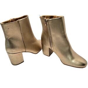 Old Navy Metallic Gold Block Heel Ankle Boots
